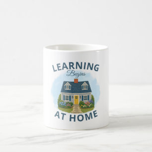 Klassischer Kaffeebecher 'Lernen beginnt zu Hause' Kaffeetasse