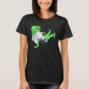 Klassischer Karate T-Rex Dino Schüler Dinosaurier T-Shirt