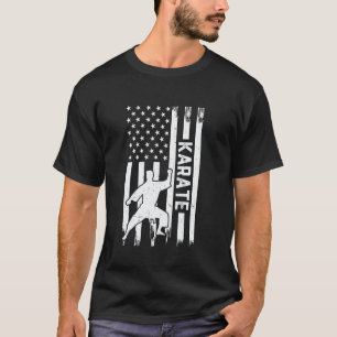 Klassischer Karate-US-Flagge-Karate-Kämpfer T-Shirt