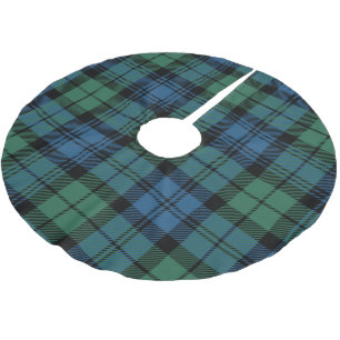 Klassischer Karierter Clan Campbell Tartan Weihnac Polyester Weihnachtsbaumdecke