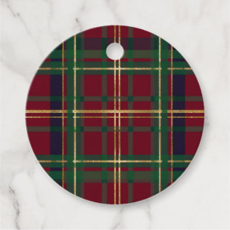 Klassischer Karo-Weihnachts-Tartan Geschenkanhänger