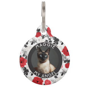 Klassischer Katzenliebhaber Geschenk Rose Blume Haustiermarke