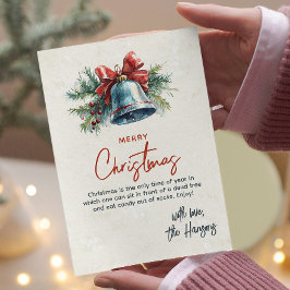 Klassischer Kiefer und Weihnachtsglocke Custom Wei Feiertagskarte