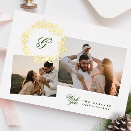 Klassischer Kiefernkiefer mit elegantem Foto Folien Feiertagskarte