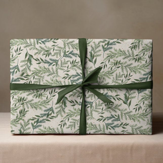 Klassischer Kiefernwald am Weihnachtsfeiertag Geschenkpapier (Von Creator hochgeladen)