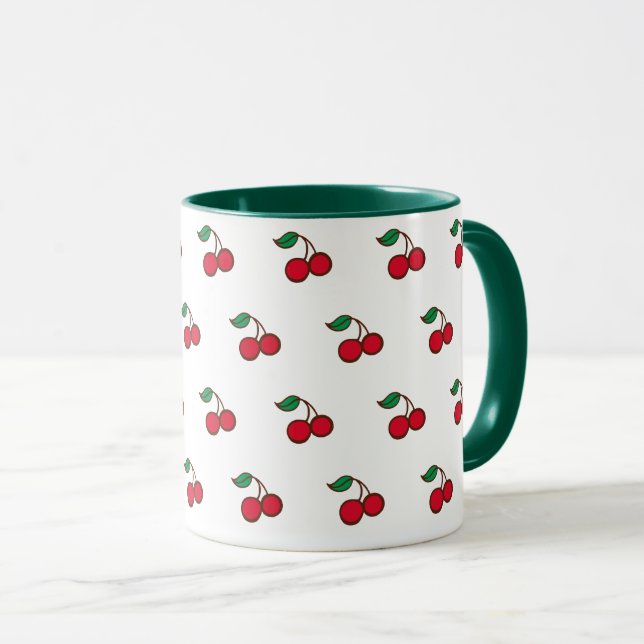 Klassischer Kirsch-Kaffeebecher Tasse (VorderseiteRechts)
