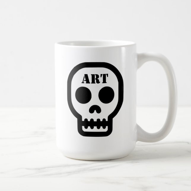 Klassischer Kunst-Schädel-Kaffeebecher Kaffeetasse (Rechts)