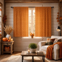 Klassischer Kürbis Herbst Gingham Karo Kariert