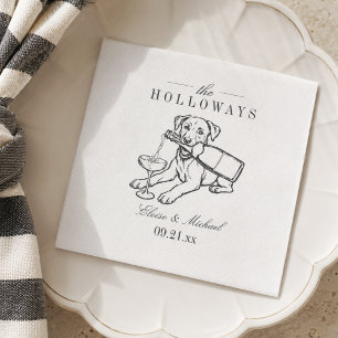 Klassischer Labrador Retriever Champagner Hochzeit Serviette