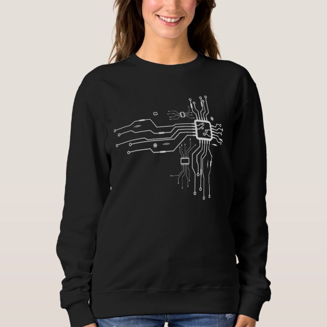 Klassischer Lässiger CPU Mens Computerherz Spaß Co Sweatshirt (Vorderseite)