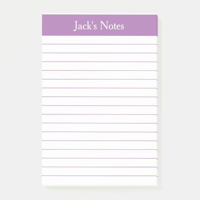 Klassischer Lavendel Personalisiert Post-it Klebezettel (Vorderseite)