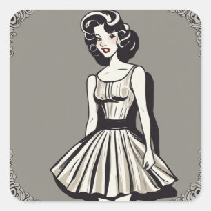 Klassischer LBD-Modeaufkleber Quadratischer Aufkleber