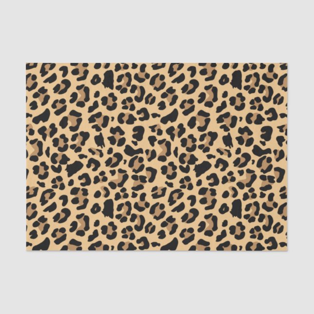 Klassischer Leopard Print Brown and Black Seidenpapier (Vorderseite)