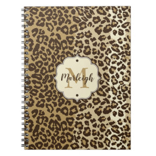 Klassischer Leopard Print Custom Monogram Name Notizblock