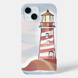 Klassischer Leuchtturm   Ozean Küstenwasserfarbe Case-Mate iPhone Hülle
