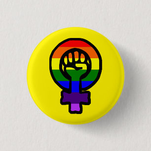 Klassischer LGBT feministischer Zeichen-Knopf Button