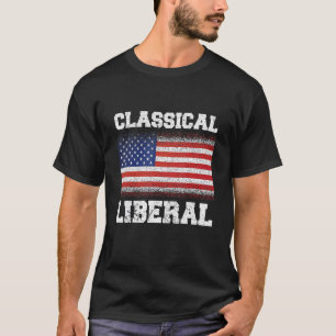 Klassischer Liberaler mit amerikanischer Flagge T-Shirt