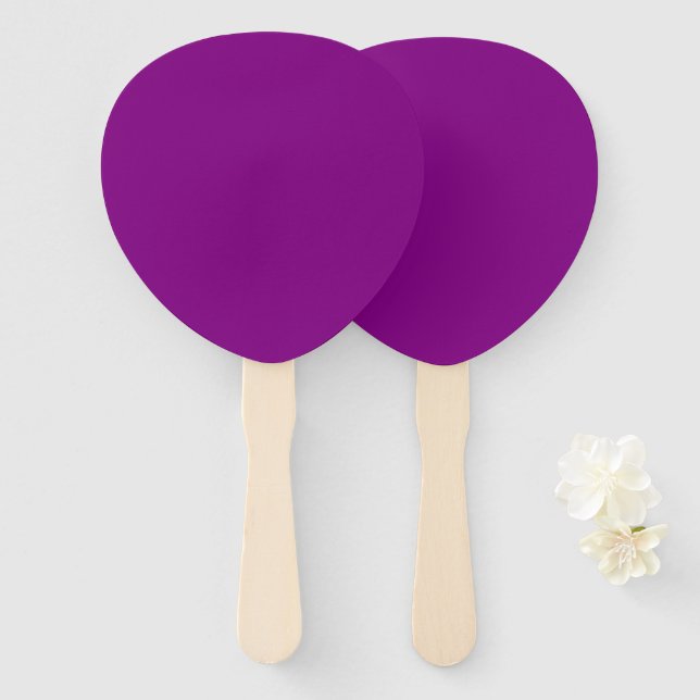 Klassischer Lila Paddle-Lüfter für elegantes Event Fächer (Vorne und Hinten)