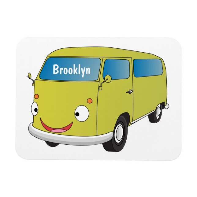 Klassischer Limettengrüner Cartoon Magnet (Horizontal)