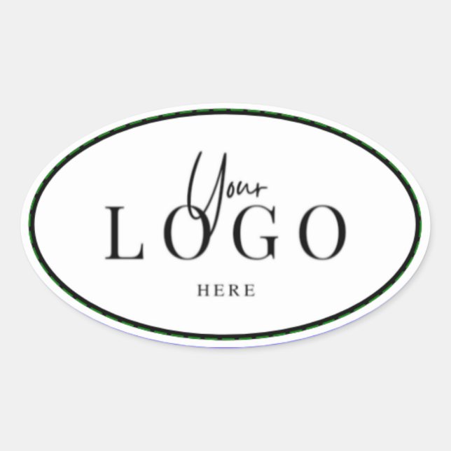Klassischer Logo Ovaler Aufkleber (Vorderseite)