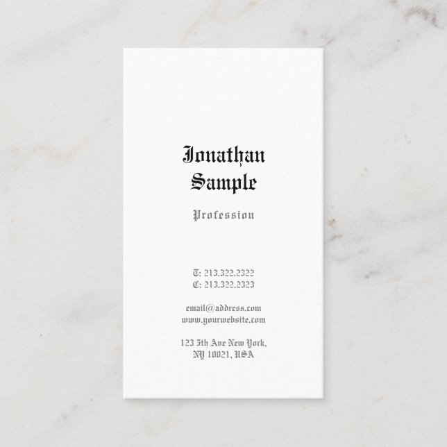 Klassischer Look Template altenglischer Text Nosta Visitenkarte (Vorderseite)