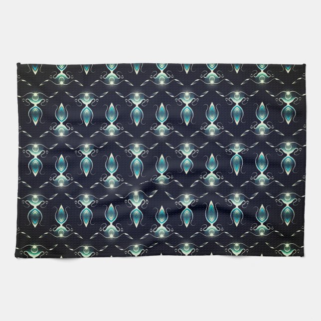 Klassischer Look von blauen Edelsteinen mit glühen Geschirrtuch (Horizontal)