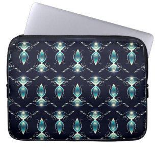 Klassischer Look von blauen Edelsteinen mit glühen Laptopschutzhülle