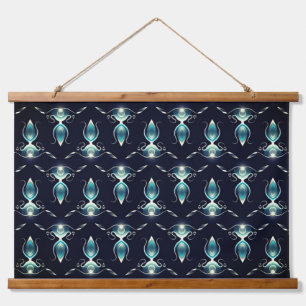 Klassischer Look von blauen Edelsteinen mit glühen Wandteppich Mit Holzrahmen