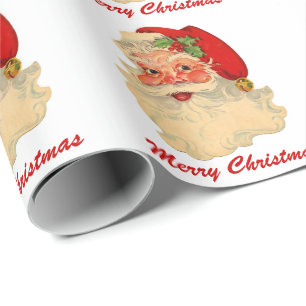 Klassischer lustiger Weihnachtsmann stellen Geschenkpapier