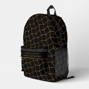Klassischer Luxus Abstrakt Black Gold Beruflich Bedruckter Rucksack