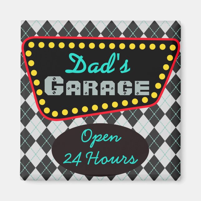 Klassischer Magnet für Vaters Garage Geschenk (Vorne)