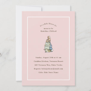 Klassischer Märchenhase Gingham Vintage Baby Einladung
