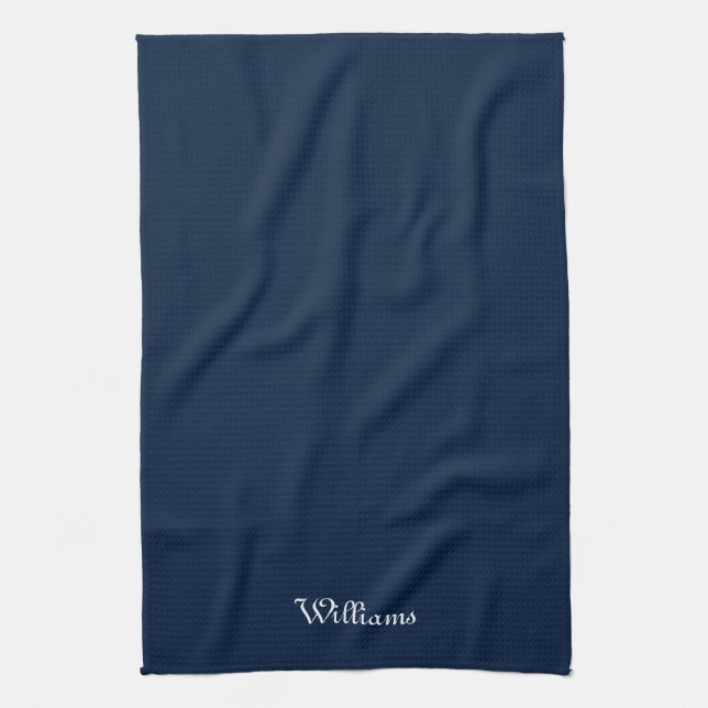 Klassischer Marineblau blau anpassen Geschirrtuch (Vertikal)