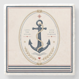 Klassischer maritimer Untersetzer Sailorcore