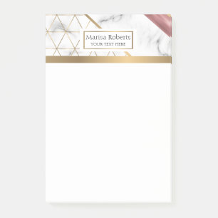 Klassischer Marmor mit Gold und Rose Post-it Klebezettel