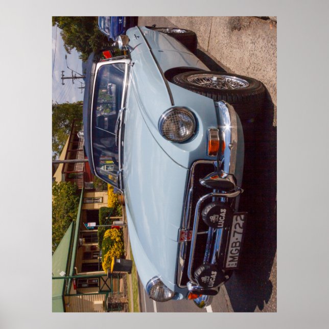 Klassischer MGB Roadster Sportwagen. Poster (Vorne)