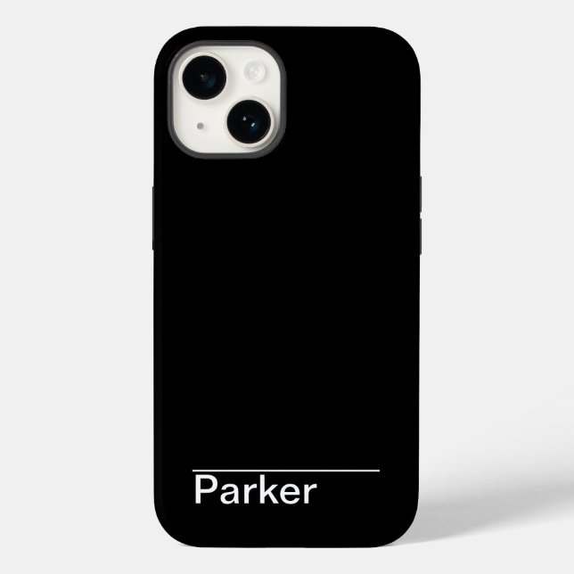 Klassischer Minimal Schwarz und Weiß Case-Mate iPhone 14 Hülle (Rückseite)