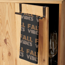 Klassischer Minimalfall | Fall Vibes Black Geschirrtuch