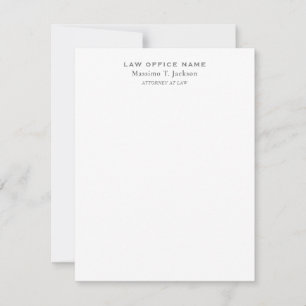Klassischer Minimalist Plain Einfach Schwarz Weiß Mitteilungskarte