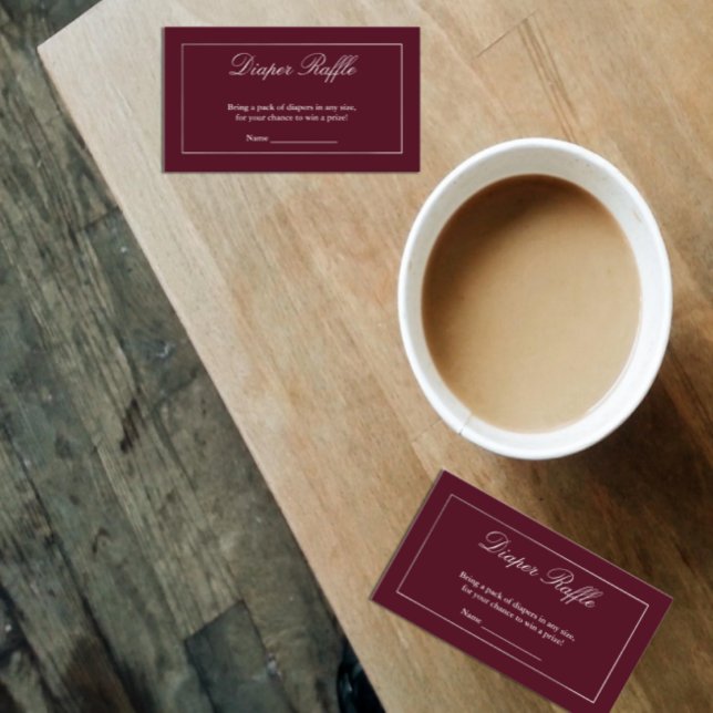 Klassischer Minimalistischer Burgundy-Windelturm Begleitkarte (Von Creator hochgeladen)