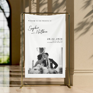 Klassischer Minimalistischer Hochzeitsempfang Banner