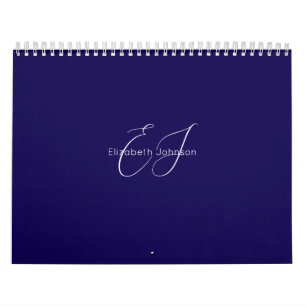 Klassischer minimalistischer Klassiker in Blau und Kalender