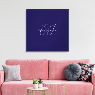 Klassischer minimalistischer Klassiker in Blau und Leinwanddruck
