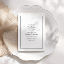 Klassischer minimalistischer Schwarz-Weiß-Hochzeit