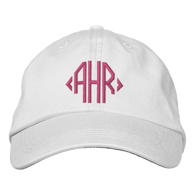 Klassischer Mit Monogramm bestickter Hut (Vorderseite)