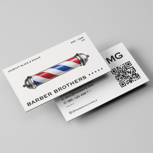 Klassischer moderner Friseur-Pol weiß Friseursalon Visitenkarte