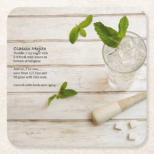 Klassischer Mojito Rechteckiger Pappuntersetzer