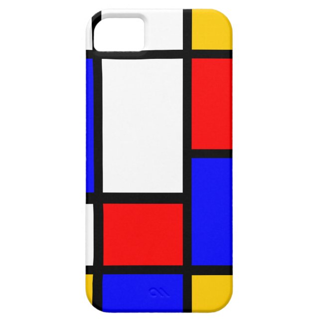 Klassischer Mondrian Case-Mate iPhone Hülle (Rückseite)