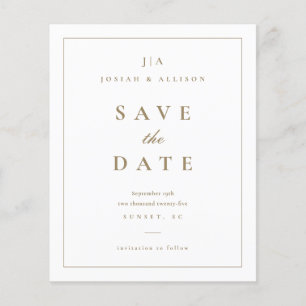 Klassischer Monogramm Budget Save-the-Date-Kalende
