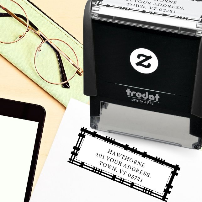 Klassischer Monogramm Einfache Rücksendeadresse Na Permastempel (Von Creator hochgeladen)